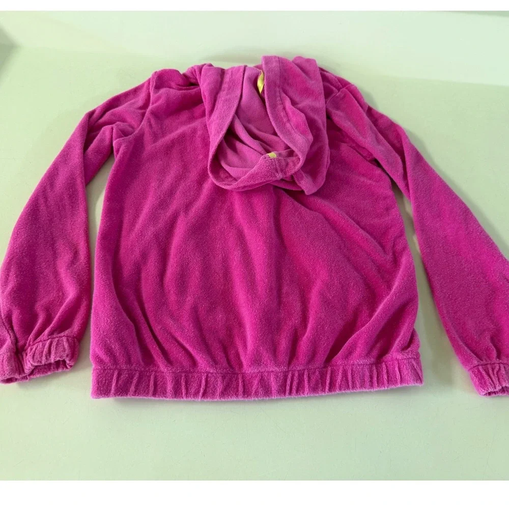 Polo Ralph Lauren Girls Pink Terry Cloth Full Zip Hoodie Sweatshirt Size M 8-10